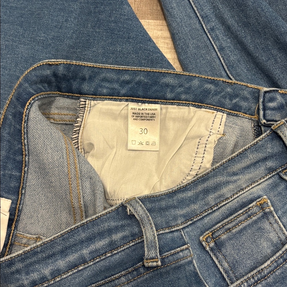 just black denim ripped straight jeans - Picture 5 of 6